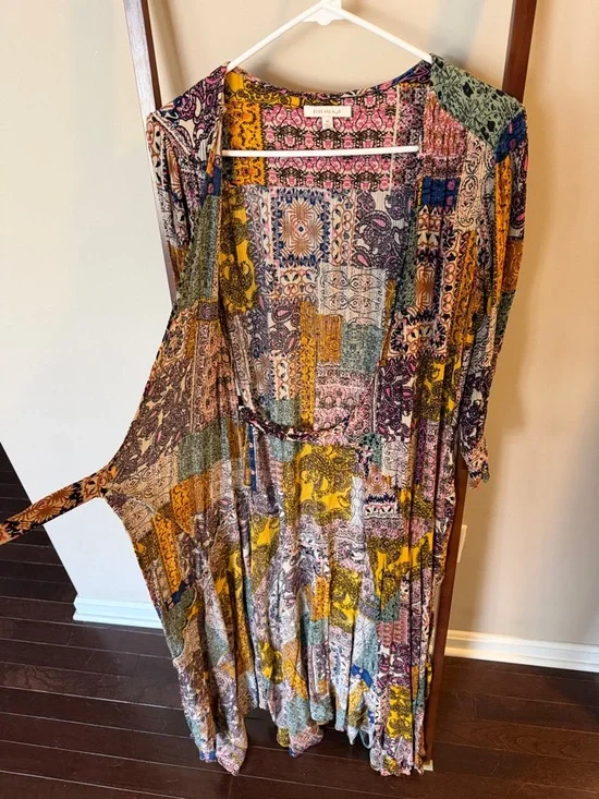 Bohemian Patchwork Midi Dress - Picture 2 of 2